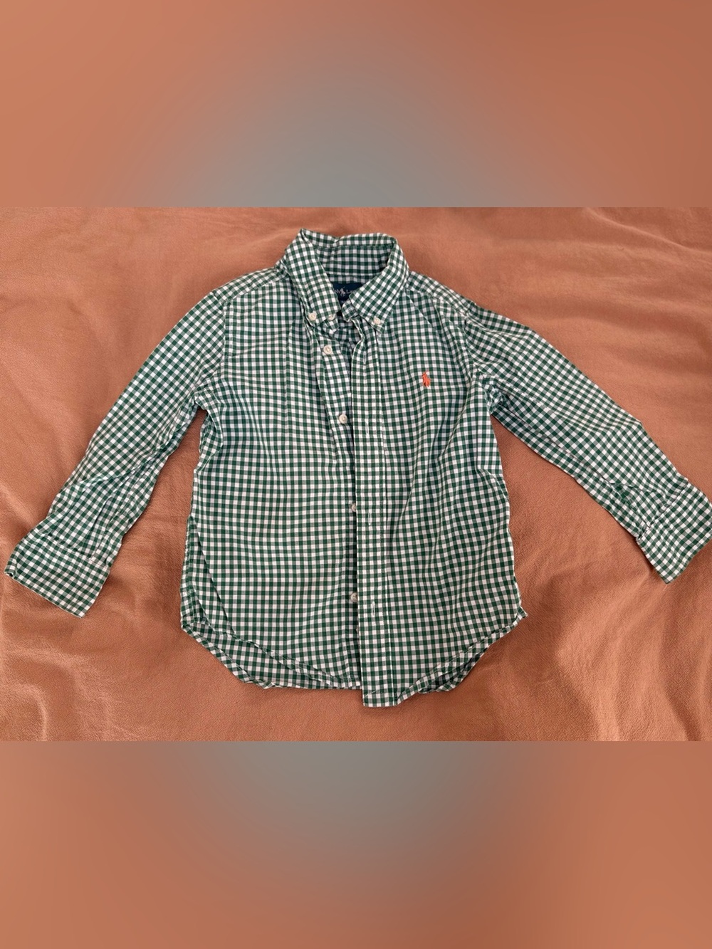 Kids Ralph Lauren Green & White Gingham Button-Down Shirt-3T